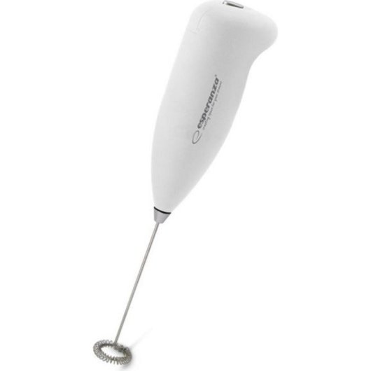 Espumador de leche eléctrico portátil Esperanza EKF001W Blanco Acero inoxidable