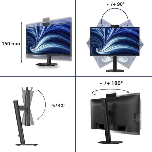 Philips 24B2U3301H 23,8" IPS FullHD Monitor 120Hz USB-C Höhenverstellbar mit Lautsprecher
