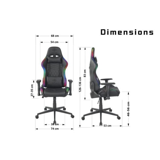 Silla gaming Deltaco GAM-080 respaldo ajustable reposabrazos 2D negro