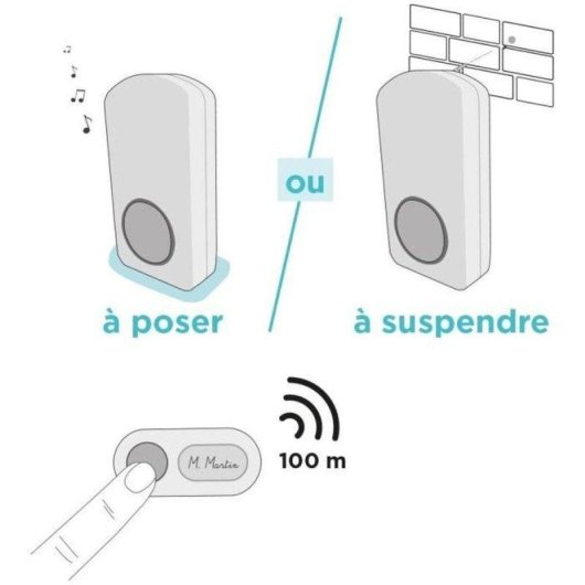 Campanello SCS SENTINEL Onebell 100 Senza Fili Esterno IP55 15 Melodie 100m