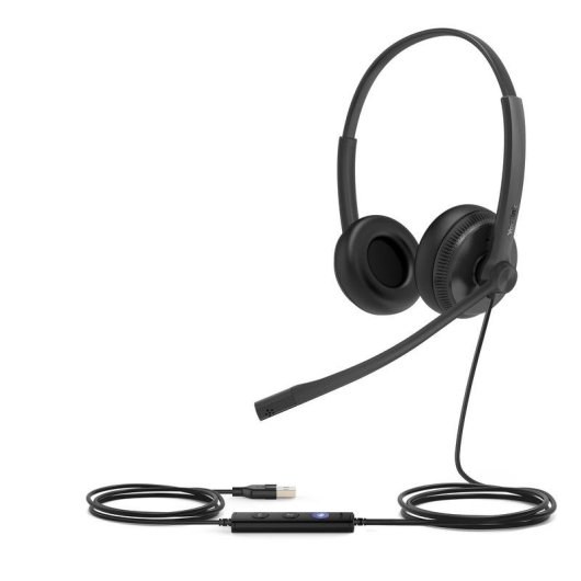 Yealink UH34 Dual Teams Headset mit USB-A Kabel, Geräuschunterdrückung, Büro, schwarz