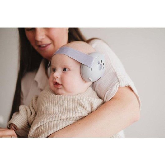 Casque anti-bruit bébé Tineo pliable ajustable gris, matériaux hypoallergéniques