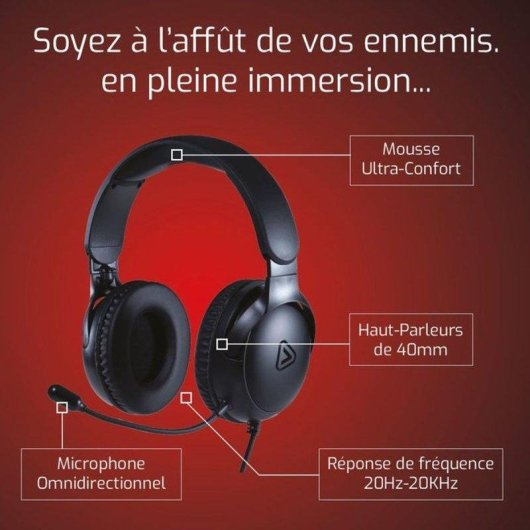 Cuffie Gaming Onlan S2-CM-7 con Microfono Omnidirezionale Cavo Jack 3,5 mm Nero