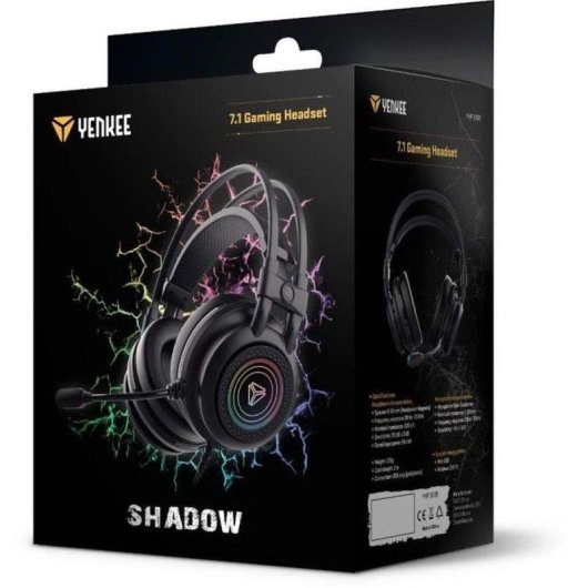 Cuffie Gaming Yenkee YHP 3035 USB 7.1 Surround Microfono Regolabile RGB Nero