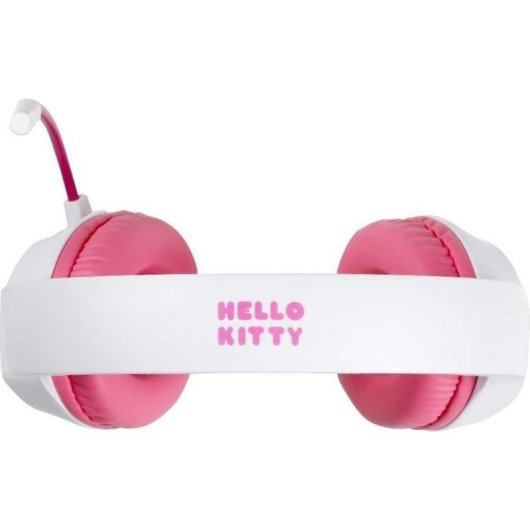 Casque Gaming Konix Hello Kitty avec fil 3,5 mm, micro intégré, volume et réduction bruit, rose et blanc