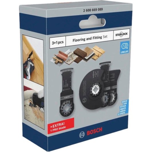 Scie Oscillante Bosch Professional 4 Lames Starlock Parquet Montage