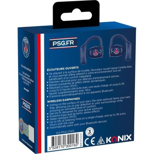 Auriculares Konix PSG inalámbricos Bluetooth 5.3 deportivos con micrófono azul