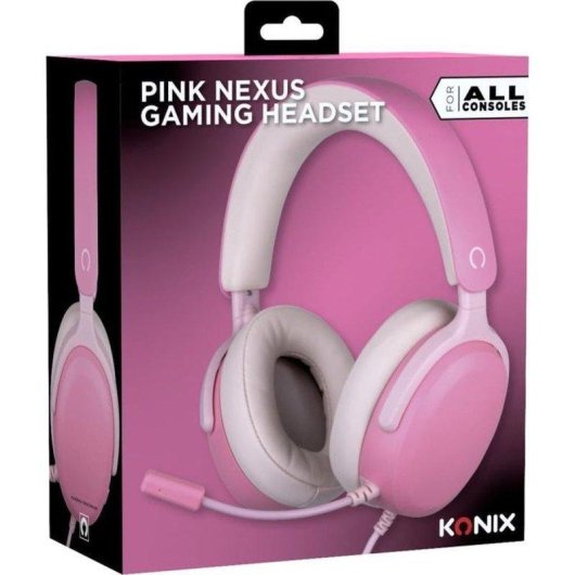 Cuffie Gaming Konix Nexus Over-ear con Microfono Flessibile Jack 3,5 mm Rosa