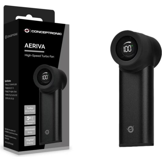 Refrigeración por aire Conceptronic USB Negro AERIVA02B con control velocidad