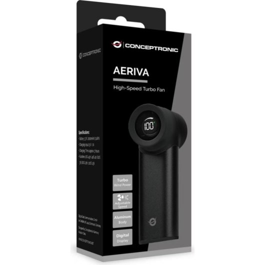 Refrigeración por aire Conceptronic USB Negro AERIVA02B con control velocidad