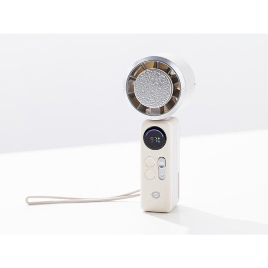 Mini Ventilador de Mano Conceptronic AERIVA03C Turbo Recargable 2A Pantalla Digital Placa Enfriadora