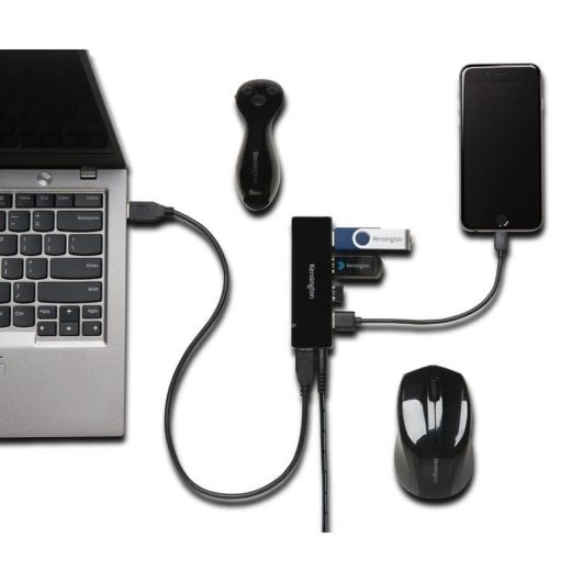 Hub Kensington 4 Ports USB 3.0 5 Gbps Modell UH4000C mit Ladefunktion
