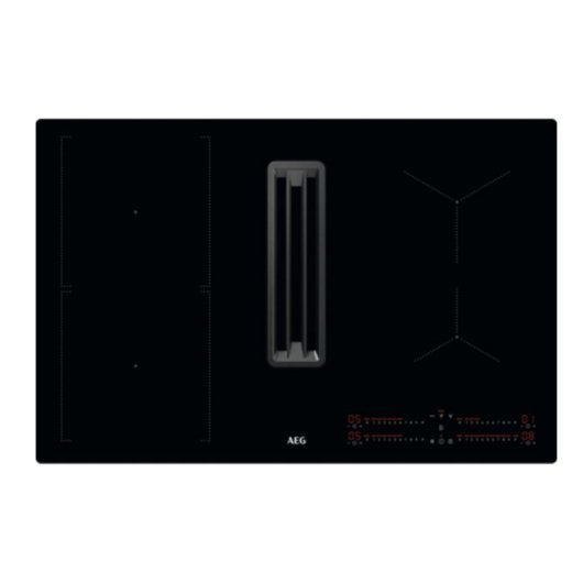 Plaque à induction AEG CCE84543CB 4 zones 77 cm avec hotte intégrée