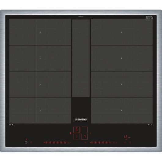 Table de cuisson Siemens iQ700 4 zones 560 mm Noir/Acier inoxidable