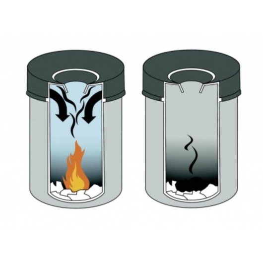 Cestino Durable 3305-01 Coperchio Antincendio 15L Acciaio Nero