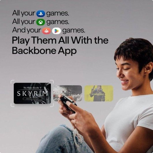 Comando Backbone One PlayStation V2 para iPhone Preto Lightning 12 botões