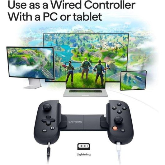 Comando Backbone One PlayStation V2 para iPhone Preto Lightning 12 botões