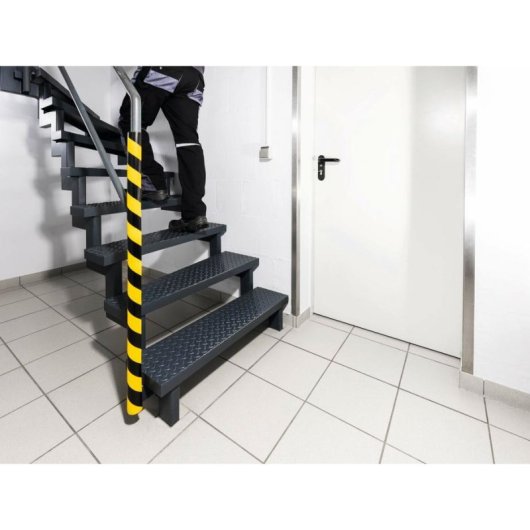 Cantonière murale arrondie Durable 1115130 Noir Jaune 1000 mm x 50 mm