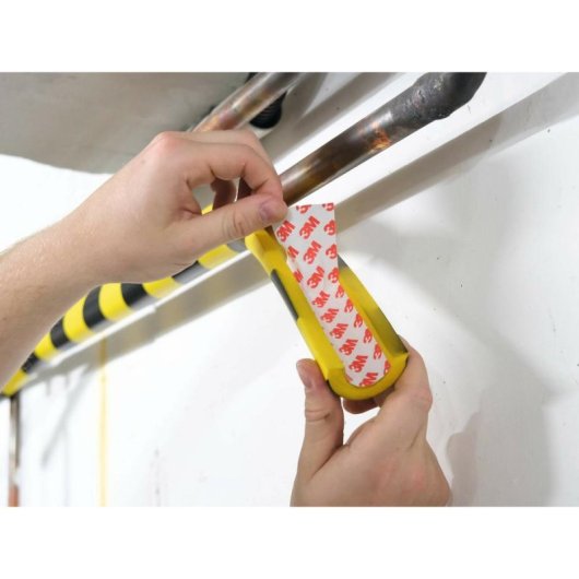 Cantonière murale arrondie Durable 1115130 Noir Jaune 1000 mm x 50 mm