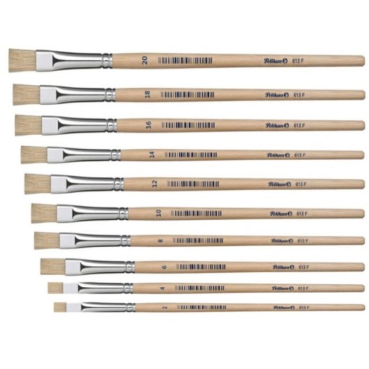 Pennello piatto Pelikan in legno n.14 per belle arti