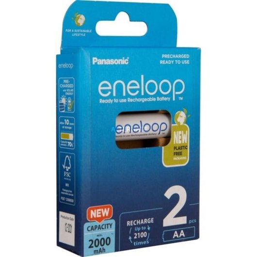 Panasonic Eneloop AA 1,2V 2000 mAh Akku wiederaufladbar 2 Stück