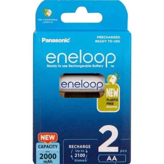 Panasonic Eneloop AA 1,2V 2000 mAh Akku wiederaufladbar 2 Stück
