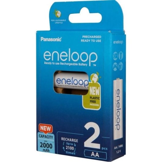Panasonic Eneloop AA 1,2V 2000 mAh Akku wiederaufladbar 2 Stück
