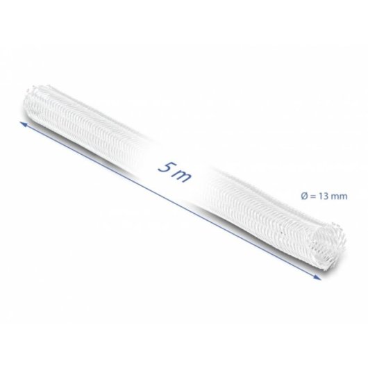 Gaine Tressée Delock 5 m x 13 mm Fermeture Automatique Blanche