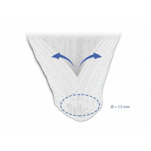 Gaine Tressée Delock 5 m x 13 mm Fermeture Automatique Blanche