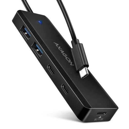 Hub Axagon 4 porte 5000 Mbit/s modello HUE-C2C con ricarica portatile