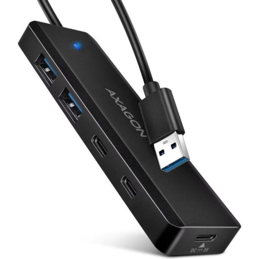 Hub Axagon 4 Ports 5000 Mbit/s Modell HUE-C2A mit tragbarer Ladefunktion