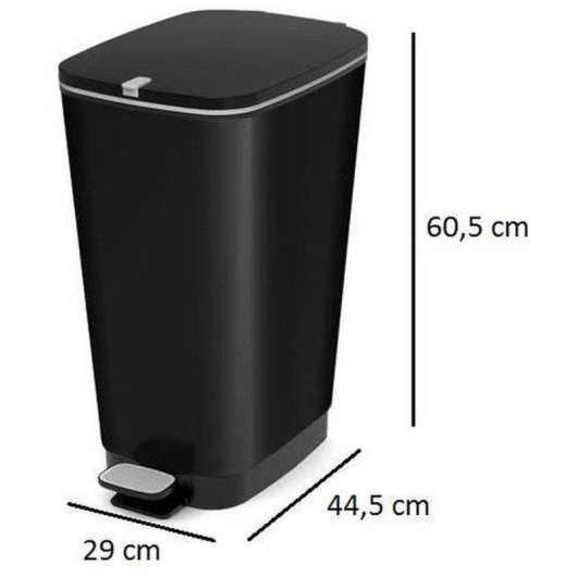 Poubelle à pédale KIS Chic Bin Style 42,5L Noir Polypropylène