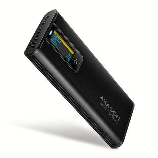 Boîtier PC Axagon EEM2-SD2B M.2 Aluminium Noir USB-C 10 Gbps
