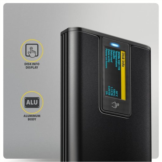 Boîtier PC Axagon EEM2-SD2B M.2 Aluminium Noir USB-C 10 Gbps