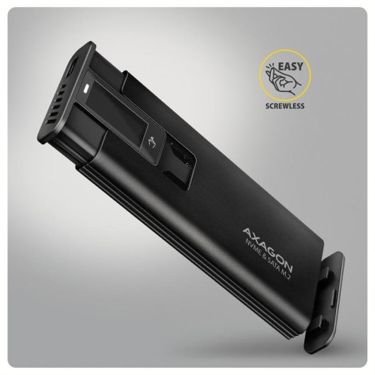 Boîtier PC Axagon EEM2-SD2B M.2 Aluminium Noir USB-C 10 Gbps