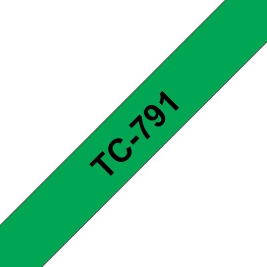 Ruban d'étiquettes Brother TC-791 9 mm 7,7 m Noir sur Vert