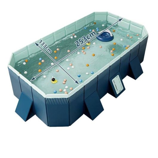 Piscina Plegable No Inflable 253 x 133 cm para Familias y Mascotas