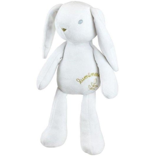 Peluche Jemini Luminou Conejo Luminoso Blanco 30 cm Tejido Fotoluminiscente