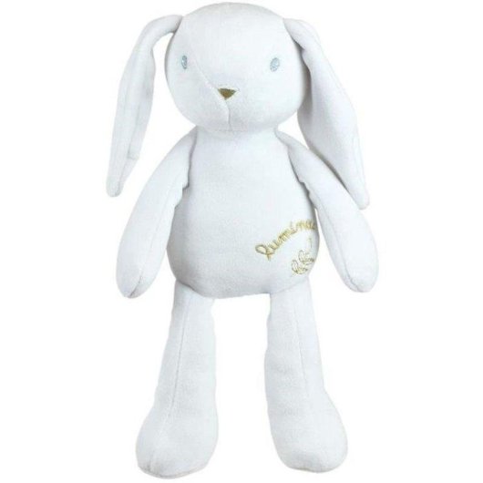 Peluche Jemini Luminou Conejo Luminoso Blanco 30 cm Tejido Fotoluminiscente