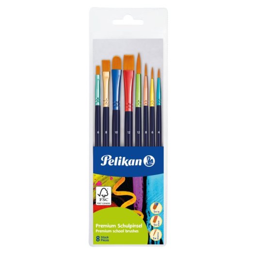 Set di pennelli Pelikan 701181 8 pennelli sintetici colorati
