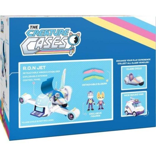 Playset Bandai R.O.N. Jet Enquêtes Sauvages con 2 figure articolate