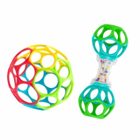 Bright Starts Oball Grasp The Day Geschenkset: Shaker Rattle und Oball Classic Ball BPA-frei