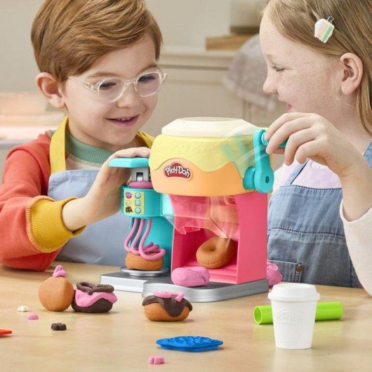 Juguete Play-Doh Donut Drop Shop con Máquina de Glaseado y 5 Botes de Plastilina