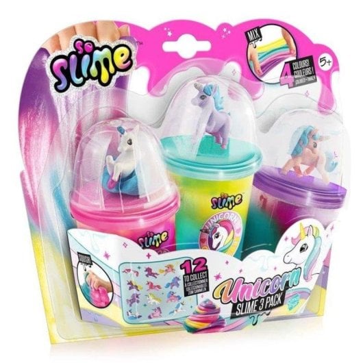 Pack Collectible 3 Slime Métallique Unicornio Canal Toys Figurines Cachées