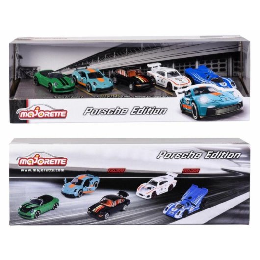 Pack Majorette 5 Macchinine Porsche Metallo 1/64 Porte Apribili