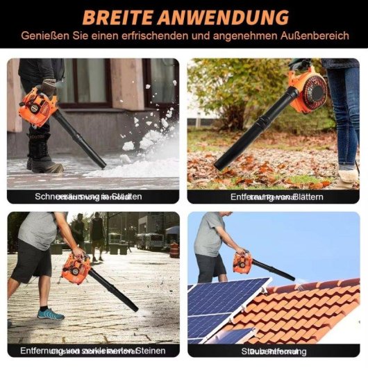 Benzin-Blasgerät Autrucker 25.4cc 7500rpm Tragbar Garten Schnee