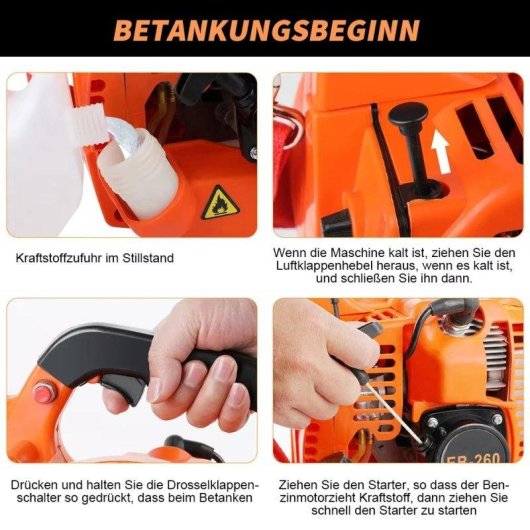 Benzin-Blasgerät Autrucker 25.4cc 7500rpm Tragbar Garten Schnee