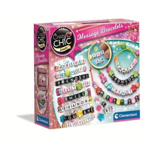 Kit Pulsera Messaggio Clementoni Crazy Chic Perle Cordone Elastico