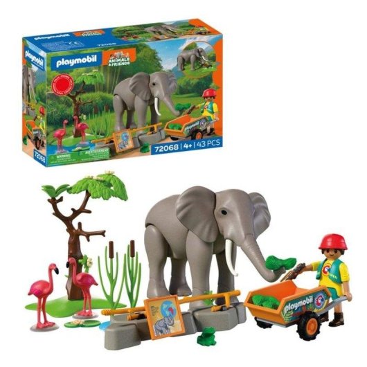 PLAYMOBIL Spielset 72068 Elefanten und Tierpfleger 43 Teile
