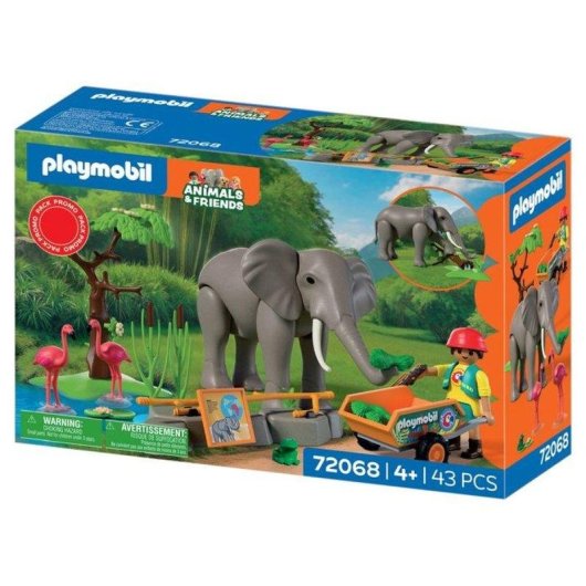 PLAYMOBIL Spielset 72068 Elefanten und Tierpfleger 43 Teile